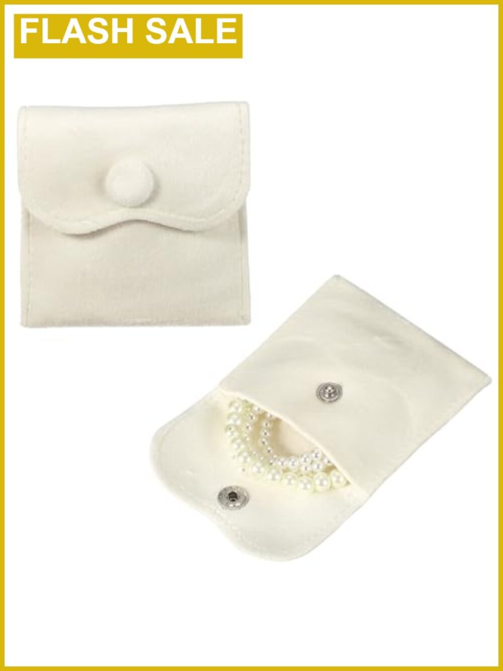 2 Velvet Jewelry Pouches Snap Button Small Storage Bags Gift Organizer Portable